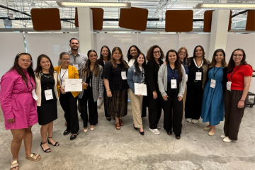 Group of participants and J-PAL North America staff at the AprendeLab closing event.
