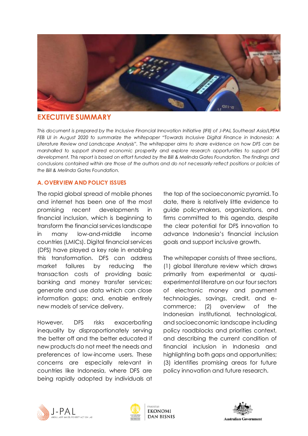 Executive Summary: Towards Inclusive Digital Finance in Indonesia