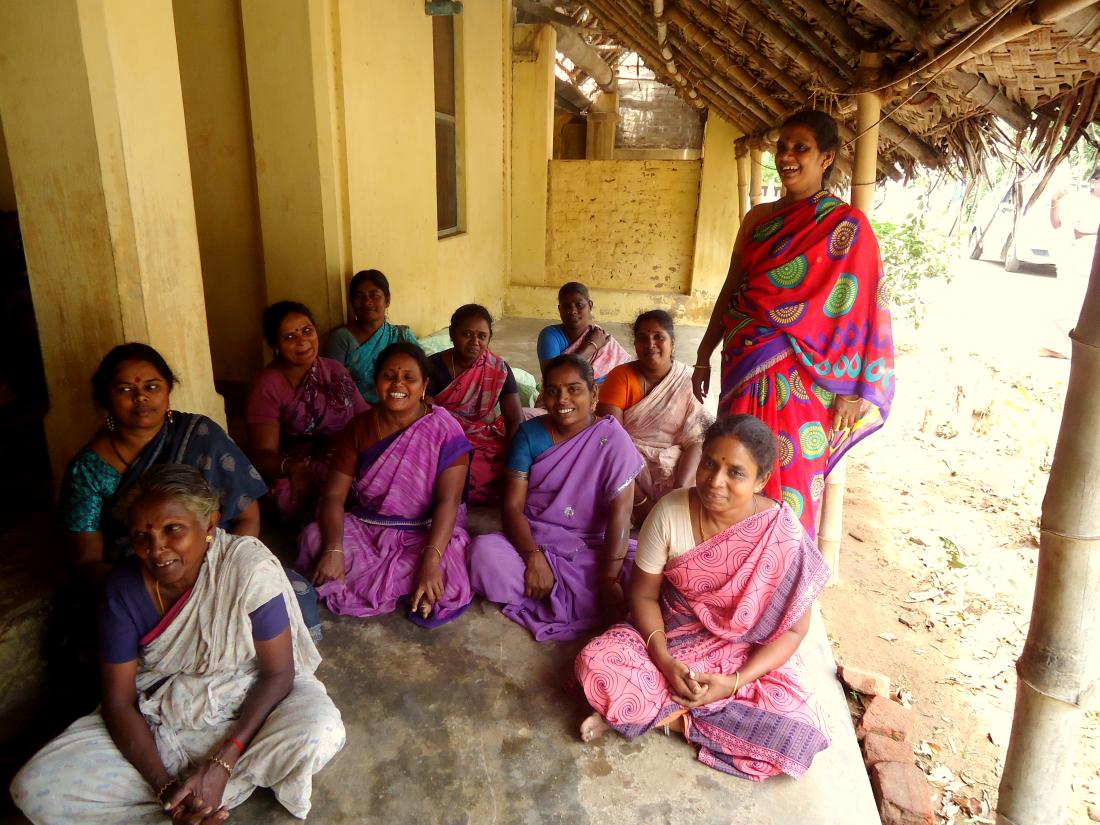 Women in saris in India