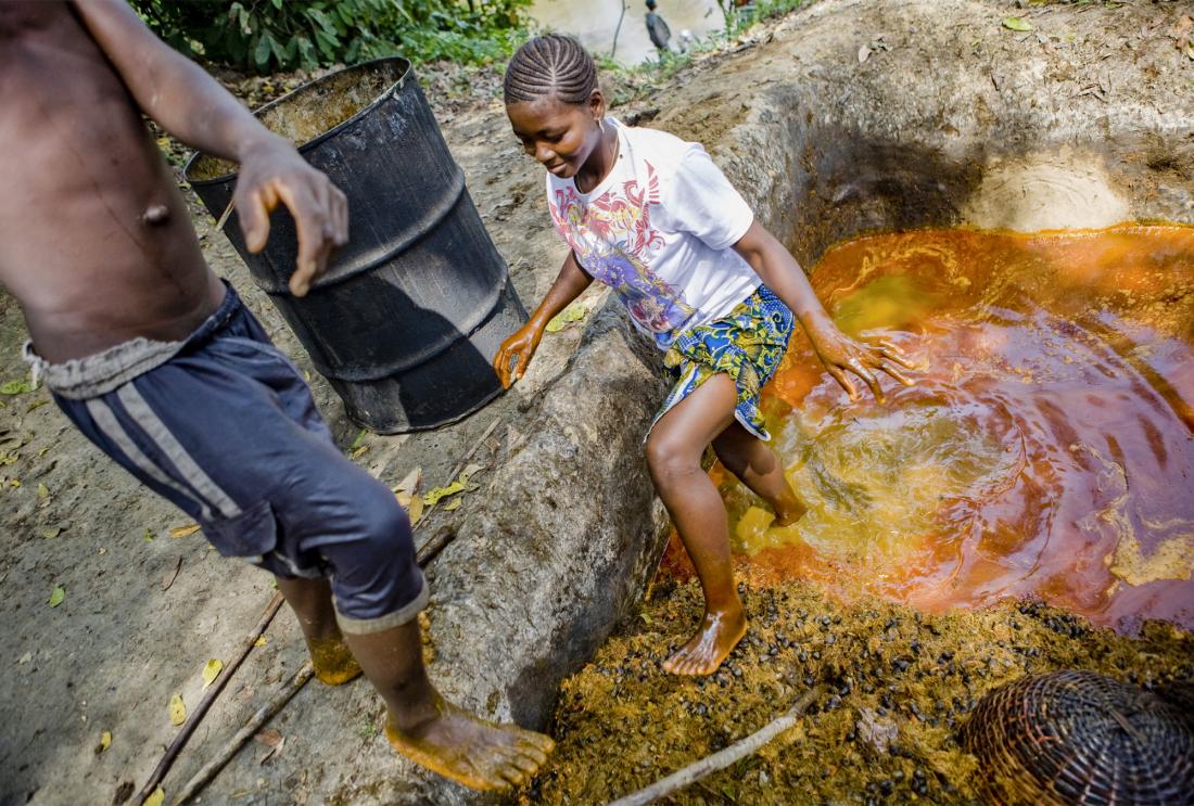 Palm oil production in Sierra Leone