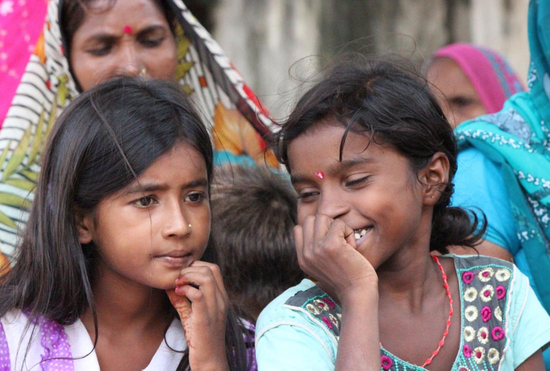 Two girls in conversation