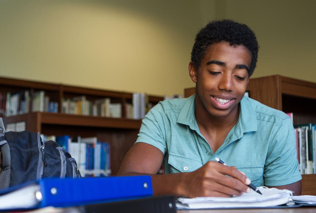 Boy doing homework