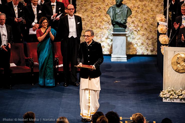 Abhijit Banerjee receiving his Nobel Prize