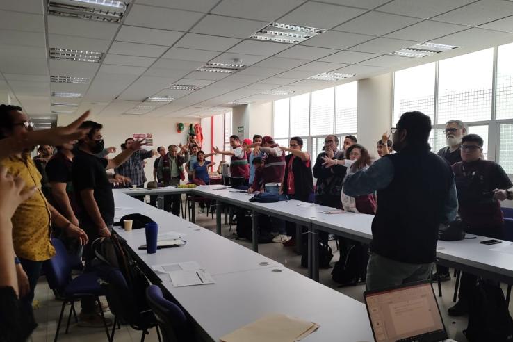 Public officials learn about an initiative targeting men, in Mexico