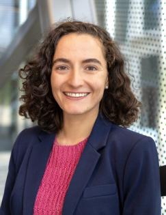 A headshot of a woman