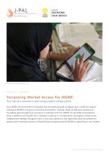 Increasing Market Access for MSME: The role of e-commerce and transportation infrastructure