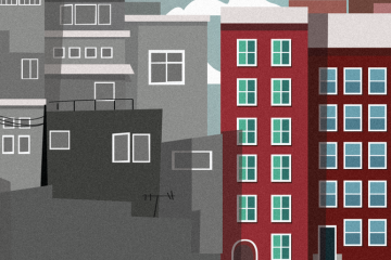 Illustration of apartment buildings